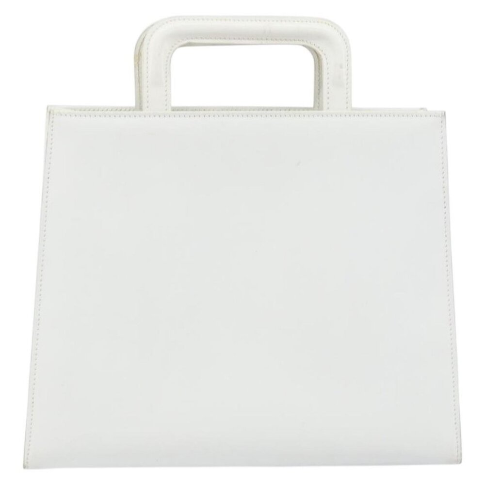 GUCCI Hand Bag Leather White Gold 001 2122 1773 Auth 146899 - Picture 3 of 16